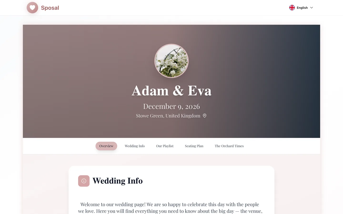 A wedding website for your guests